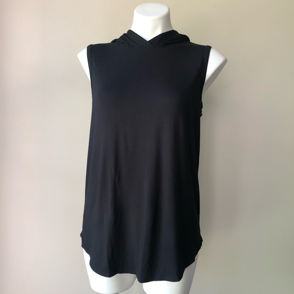Susana Monaco Sleeveless Hooded Top, Black XS